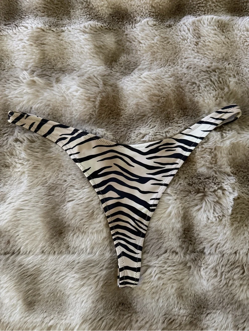 SKIMS Champagne Tiger Swim Thong